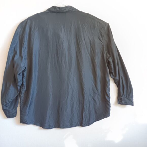 Shangrila Silks Shirt Black Long Sleeve Button Down Sequined Womans XL Vintage - Picture 2 of 13